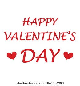 Happy Valentine's Day. Text with hearts. Vector