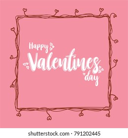 Happy Valentines day text inside beautiful border