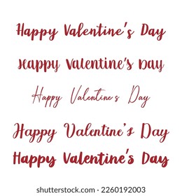 Happy valentine's day text. Isolated Happy valentine's day text on the white background. Vector eps 10.