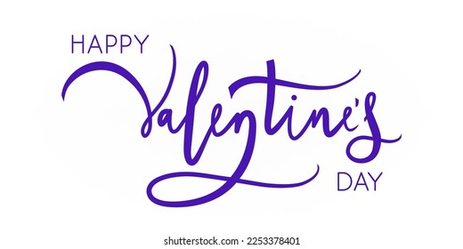 Happy valentines day text lettering illustration