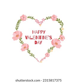 Happy Valentine's Day Text Lettering With Heart Shape Icon Vector Design.