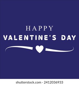 Happy Valentine's day text lettering typography poster background Vector illustration.