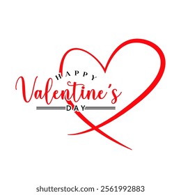 Happy Valentine's day text lettering typography poster background Vector illustration.