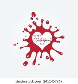 Happy Valentine's Day Text logo vector and Creative Hearts Expression