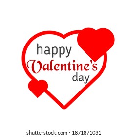 Happy Valentine's Day, text in the love for letters, poster, decorative event Valentine 
