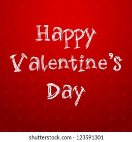 Happy Valentines Day text on red background. EPS 10.