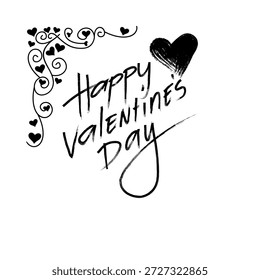 Alles Gute zum Valentinstag Text auf weißem Hintergrund. 