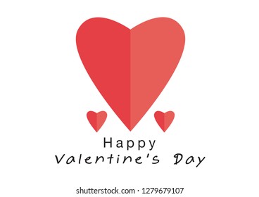 Happy Valentine's Day Text , Postcard , Vector