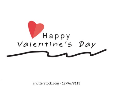 Happy Valentine's Day Text , Postcard , Vector