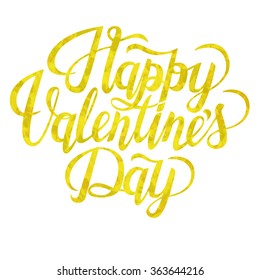 Happy Valentine's Day text. Valentine's typography. Vector illustration of Valentine Greeting Card. Golden typography.