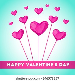 Happy valentines day text. Valentine day background. Vector illustration. Love concept for invitations, cards, tickets, congratulations