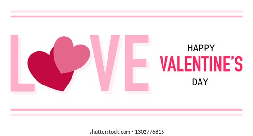 Happy Valentine's day text , Vector illustration.