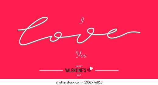 Happy Valentine's day text , Vector illustration.