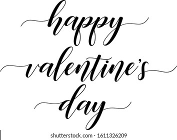 Happy Valentine's day text vector written with a modern and elegant typography.