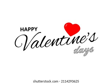 happy valentines day text . Vector illustration