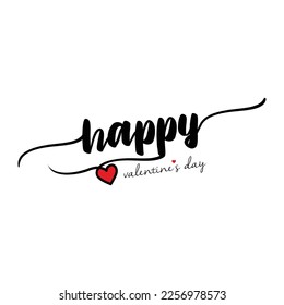 Happy Valentines Day text. Vector illustration