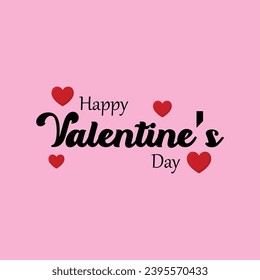 Happy Valentine's day text. Vector illustration lettering Happy Valentines Day banner. Typography text happy valentine`s day background