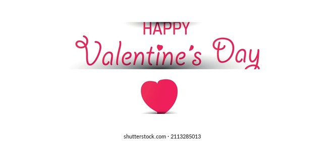 Happy Valentine's day text.Valentine's day greeting card template.
