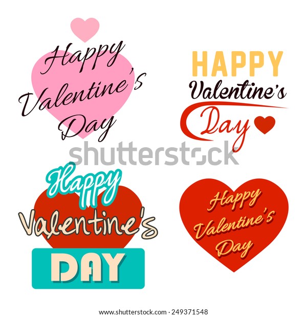 Happy Valentines Day Textvector Stock Vector (Royalty Free) 249371548