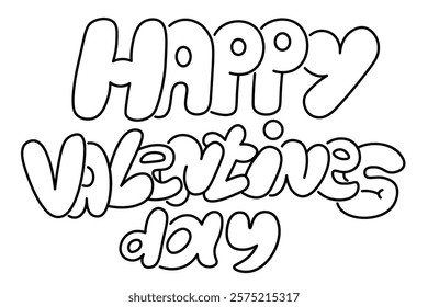 happy valentines day title in doodle style. Element for decoration design mail posts postcards poster print invitation background backdrop wrapping wallpaper