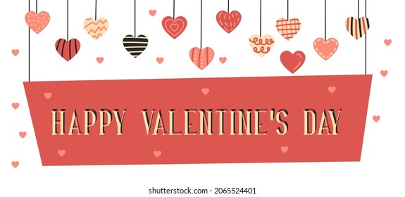 Happy Valentine's Day. Trendy abstract art templates with typography, heart, dots. Set of flat backgrounds for social media, stories, banners, greeting cards, poster, greeting card, header for website