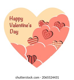 Happy Valentine's Day. Trendy abstract art templates with typography, heart, dots. Set of flat backgrounds for social media, stories, banners, greeting cards, poster, greeting card, header for website