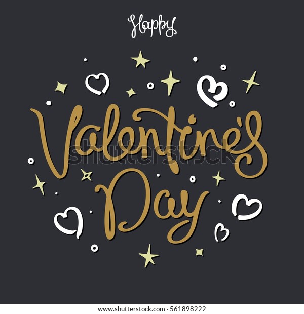 Happy Valentines Day Trendy Greeting Card Stock Vector (Royalty Free ...