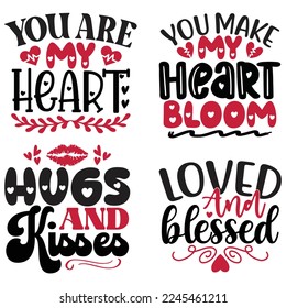 Happy Valentines Day T-shirt And SVG Design Bundle, Valentine SVG Quotes Design t shirt Bundle, Vector EPS Editable Files, can you download this Design Bundle.