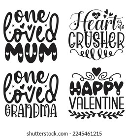 Happy Valentines Day T-shirt And SVG Design Bundle, Valentine SVG Quotes Design t shirt Bundle, Vector EPS Editable Files, can you download this Design Bundle.