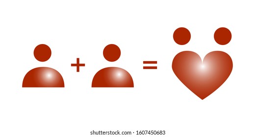 Happy Valentine's Day. Two people unite in love. Union of two human.
The 14th of February. Vector illustration