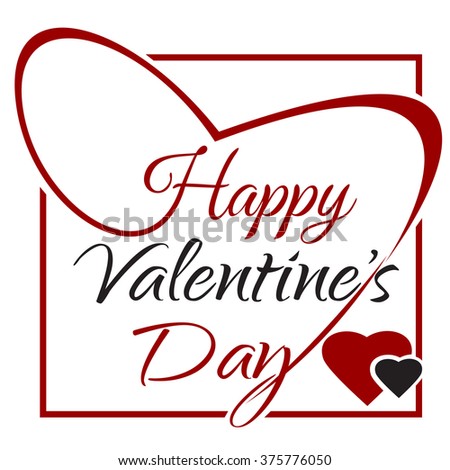Happy Valentines Day. Typographic design. Vector Vintage Card With Lettering. Happy Valentine's Day lettering card.