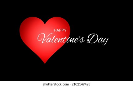 Happy Valentine's Day, typographic poster with hand lettering on gradient  background. Vector illustration. Romantic quote postcard, ticket, invitation, banner template.