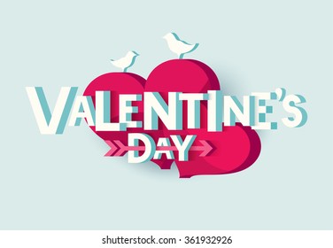 Happy Valentines day. Typographic poster.