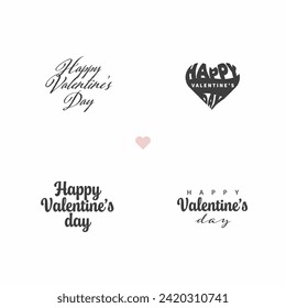 happy valentine's day typographic vector illustration