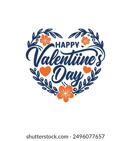 Happy Valentine's Day typographic vector illustration. Wallpaper, poster, decal, banner, postcard.