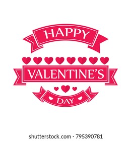 Happy Valentine's Day Typographic Vector Design. Pink Color.