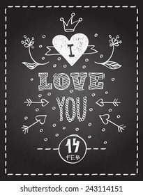 Happy Valentine's Day, Typographical Background 
