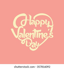 Happy Valentines Day- Typographical heart shaped design.