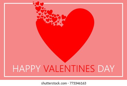 Happy Valentines Day Typographical Romantic Design Elements. Template Design Concept For Graphic, Banners, Presentations, Wallpaper, Reports. Vector Illustration. Eps10