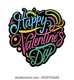 Happy Valentines Day typography art illustration