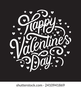 Happy Valentines Day typography art illustration