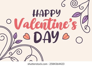 Happy Valentine's Day Typography Artistic Text Phrases Design