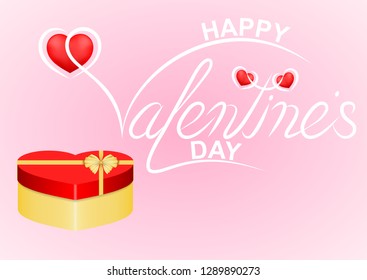 Happy Valentine's Day. Typography background with beautiful handwritten calligraphy text.  Vector illustration