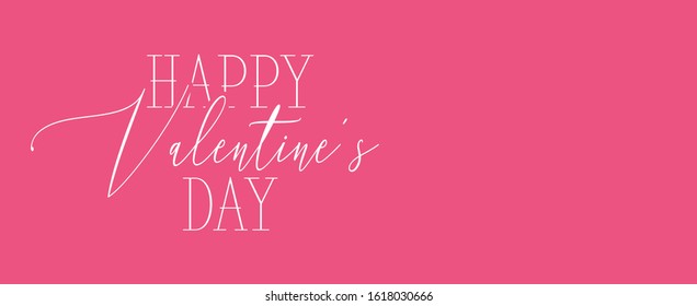  Happy Valentine's Day typography banner, header, card. 