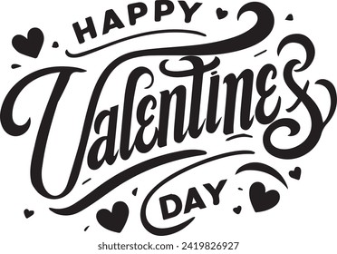 Happy Valentines Day typography, Calligraphy, T-shirt Design.