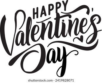 Happy Valentines Day typography, Calligraphy, T-shirt Design.