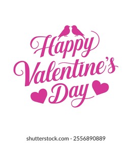 Happy Valentine's Day typography, calligraphy design. Valentine's Day typography Tshirt design. 14 February holiday vector art illustration.