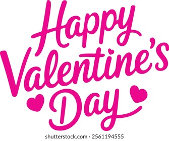 Happy valentines day typography or calligraphy with a romantic feel
