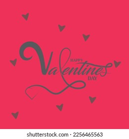 Happy Valentines Day typography, It can be use for card, poster. With red background , illustration vector format.