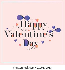 Happy Valentines Day Typography Card 